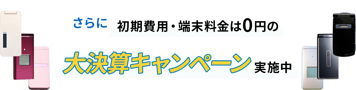 さらに初期費用・端末料金は0円の大決算キャンペーン実施中